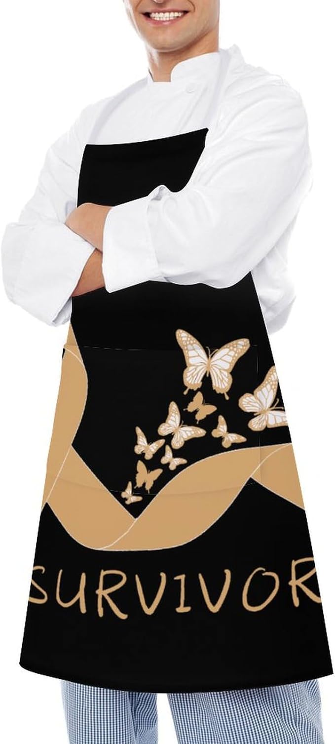 Bahamas Map Flag Apron,Waterproof Unisex Adult Aprons with Pockets Kitchen Baking Aprons