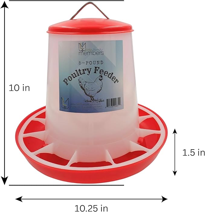 Chicken Waterer and Feeder Set | 3/4 Gallon Poultry Drinker and 5 Pound Chicken Feeder Combo | for Chickens, Ducks, Turkeys, Ducklings, Quail, Baby Chicks and More