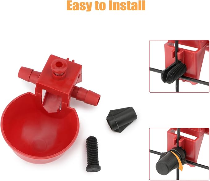 Wontee Chicken Waterer Cups 10PCS Automatic Poultry Water Feeder for Chicks Turkeys Ducks Goose Quail