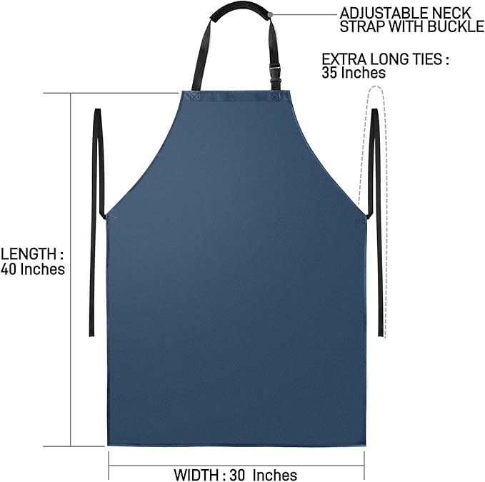 Waterproof Apron with Comfortable Adjustable Bib Rubber Vinyl Dishwasher Heavy Duty Apron for Men Women Dishwashing