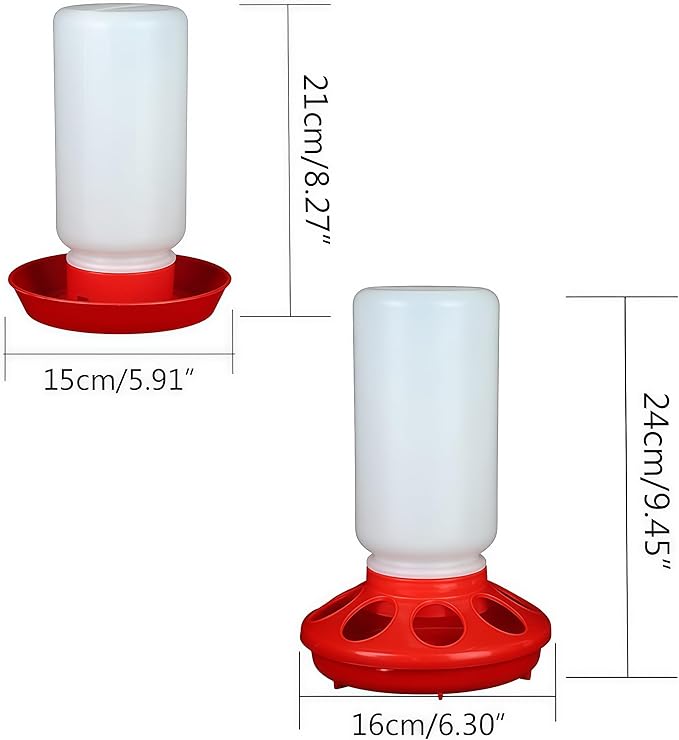 Chick Waterer and Feeder Automatic Small Poultry Water Drinkers Dispensers Harmless Material Baby-Chick Feeder and Waterer Set Kit for Brooder
