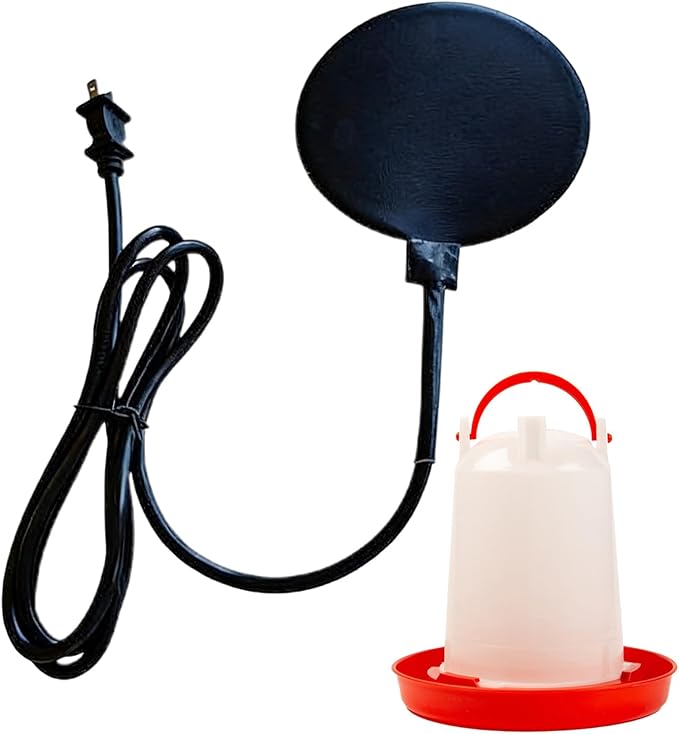 Chicken Water Heater - Cold Weather Drinking Equipment, Heated Chicken Waterer for Winter, Farm Coop Accessories for Ducks Roosters Turkeys Pigeons Quail and Other Birds, Poultry Care Tool