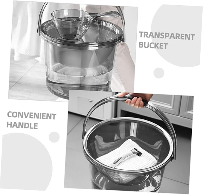 PRETYZOOM Bucket Set Washing Paint Art Bucket Water Container for Farm Bath Bucket Sterilising Bucket Tubs Large Capacity Bucket Utility Pail Wash Basin Water Pail Sink Light Grey Plastic