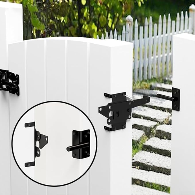 Iron Fence Gate Hinges Kit, With All Accessories Included, Complete Fence Hardware Set, For Garden, Patio, Chicken Coop, Providing Safety And Stability For Pets And Property