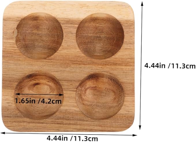 DOITOOL 2pcs Acacia Wood Egg Holder Rustic Countertop Egg Basket for Storage and Serving Vintage Kitchen Organizer Rack