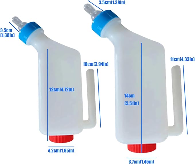 2lots Detachable Poultry Milk Feeders Bottle with Secure Hanging Hook Lamb Feeders for Farm Use Animal Milk
