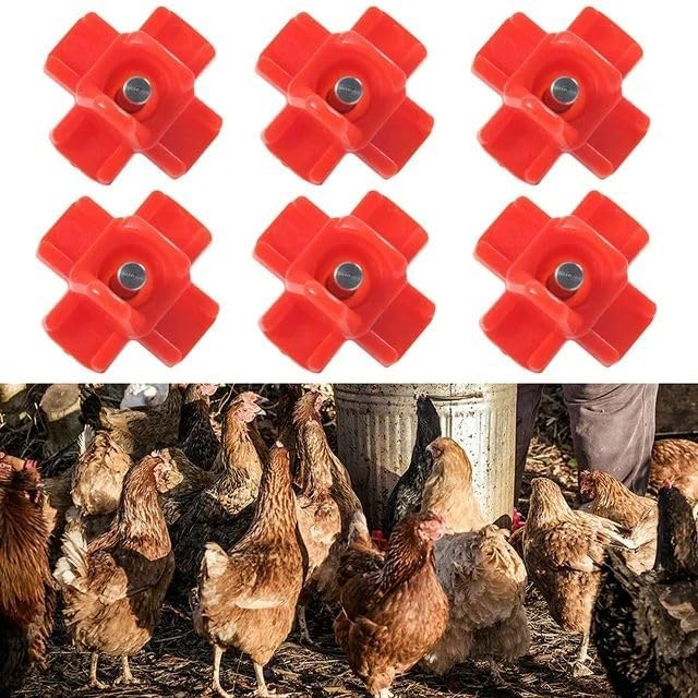 6Pcs Red Chicken Nipple Waterer Horizontal Automatic Poultry Nipples Horizontal Side Mount Chicken Drinkers