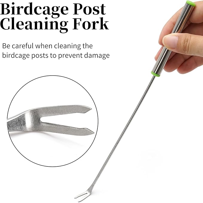 Plus tard 6 Pcs Bird Cage Cleaner Kit, Poop Off Bird Poop Remover, Bird Cage Cleaner Accessories, Complete Cleaning Solution for Birds and Small Pets