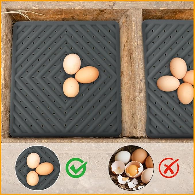 4Pcs Washable Chicken Nesting Box Pads for Laying Eggs, Reusable Bedding Nest Box Liners, Nesting Pads for Chicken Coop, Grey 12''x12''