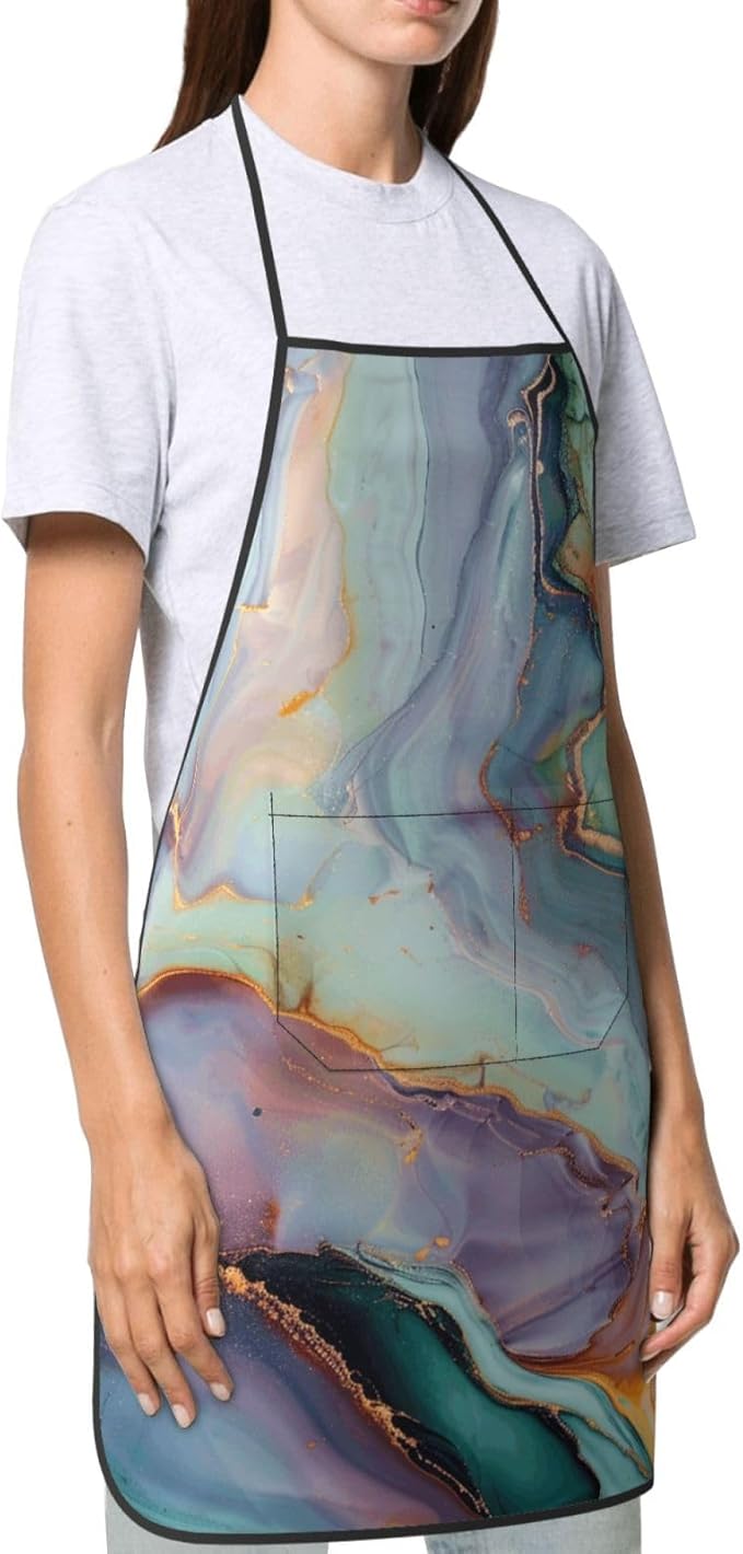 Cute Colorful Dog Paw Printed Unisex Bib Aprons BBQ Cooking Kitchen Aprons for Women Men Chef