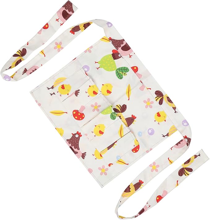 Eggs Collecting Protective Apron, Egg Gathering Apron with Multiple Pockets, Durable Cotton Twill Apron for Chicken Duck Goose Quail Eggs, Farm and Kitchen Use (S)