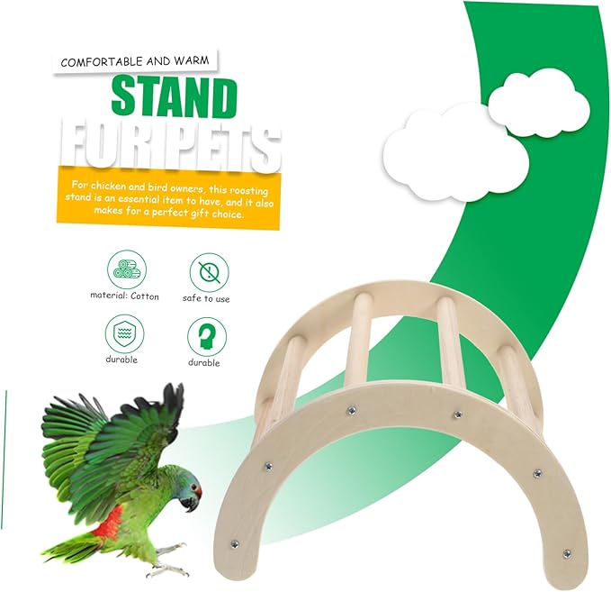 Wooden Bird Stand Play Stand Chicken Roosting Bar Parrot Training Rack Chicken Coop Toy