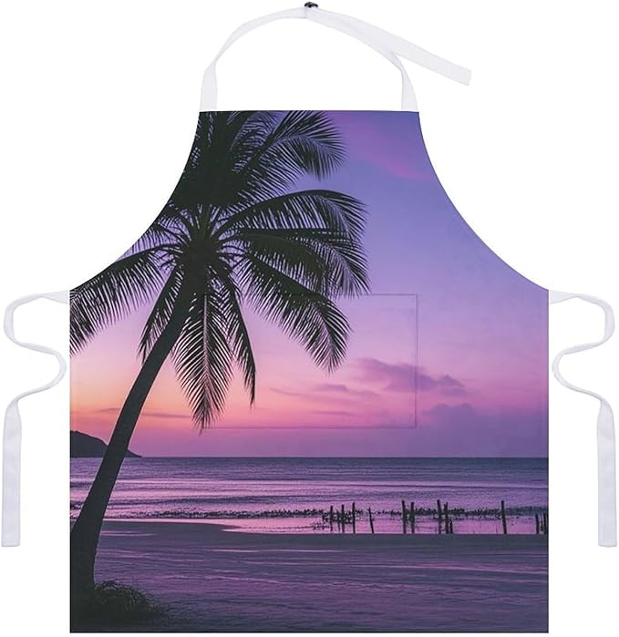Waterproof Apron Adjustable Bib Aprons with Pockets Orange Cat Sleeping Apron Kitchen Aprons for Women Men