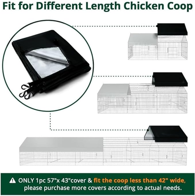 Outdoor Poultry Fence Breeding Cage Dust Cover Chicken Coop Cover Waterproof 57x43 Inch Shade Cloth for Large Chicken Coop