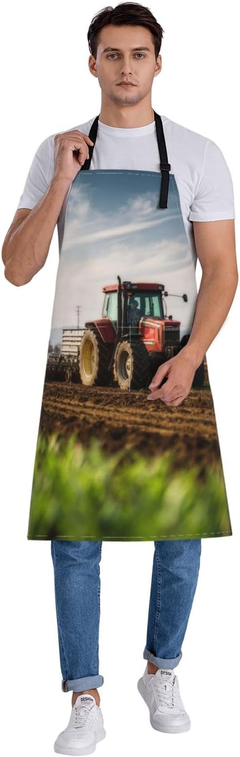 Waterproof Aprons for Women Men Adjustable Bib Tractor farm Apron Chef Cooking Aprons for Kitchen