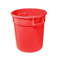 Feed and Seed Storage Container, 32 Gallon Red Round Commercial Trash Can, Food Storage Plastic Bin, Use in Agricultural, Gardening, or Household