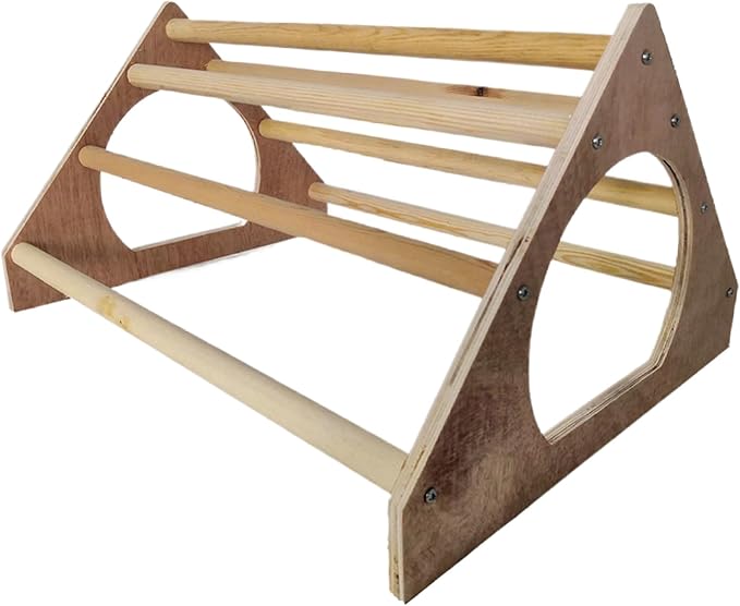 Chicken Perch with 7 Bars Wooden 14.6x10.8x7.8in Chicken Roosting Bars with Side Holes Freestanding Roost Coop Accessories Roosting for Chickens in Coop Roost