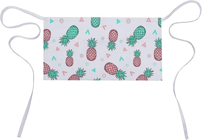 Short Aprons for Servers Unisex Chef Works Waitress Apron with 3 Pockets