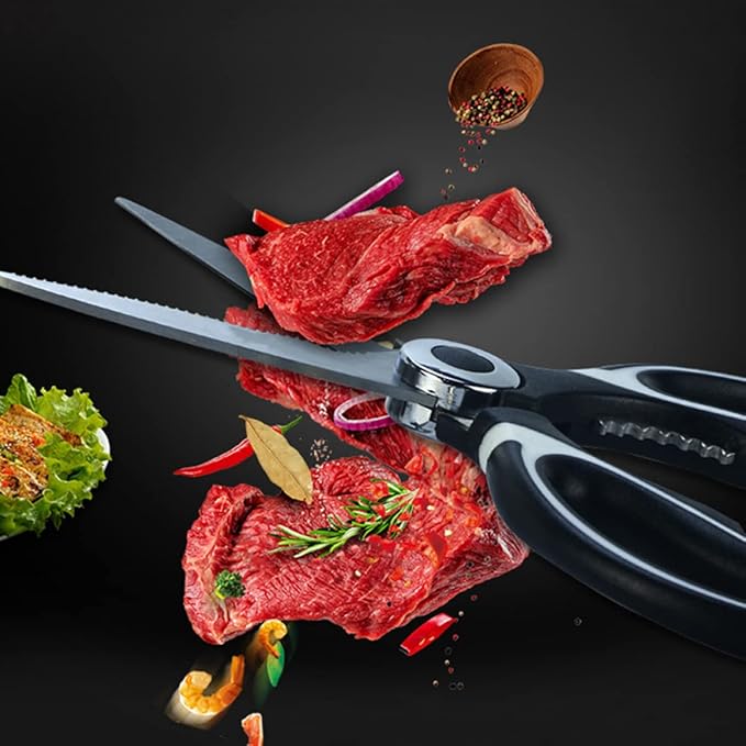 STOBAZA Ultra- Chicken Bone Scissors Stainless Steel Kitchen Shear Multi-purpose Grooming Scissors for Meat Poultry Seafood
