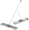 Goplus Lawn Leveling Rake, 42" x 10" Heavy Duty Level Lawn Tool w/ Ergonomic Handle for Soil, Effort-Saving Landscape Rake for Garden, Backyard, Golf Course, Farm, Pasture, Silver