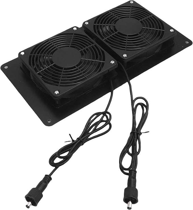 Kikumi 2200 RPM Double Solar Extractor Fan for Chicken Coops, Pet Shelters