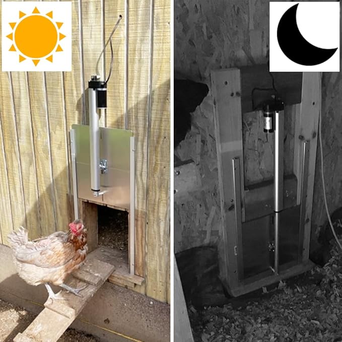 JVR Automatic Turkey Coop Door with Timer, Programmable – Extra Large 22"x23" Opening, Anti-Pinch Auto Reopen & Stop Safety, Waterproof Aluminum Door for Turkeys, Ducks, Geese, Large Chickens