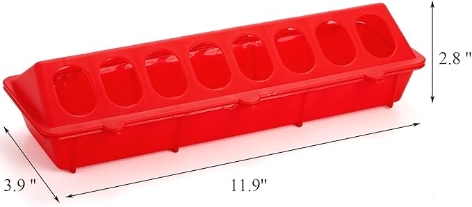 Coloch 6 Pack Flip Top Poultry Feeder, Plastic Chicken Feeder Trough Multi-Hole Poultry Feeding Tray No Mess No Waste Chick Feeding Dispenser for Pigeon, Quails, Duckling Birds, Duck, Chicken