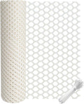 vensovo Plastic Wire Mesh 16IN x 33FT Roll -White Chicken Wire Fencing for Poultry, Gardening Barrier, Balcony Guard for Cats and Dogs, Floral Craft Mesh with 60 Zip Ties