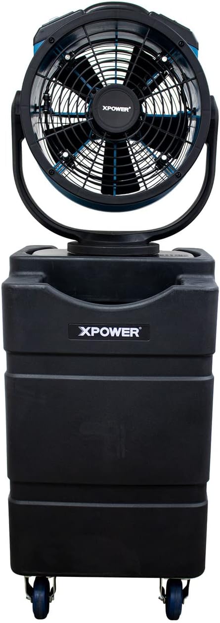 XPOWER FM-88WK2 Multi-Purpose Oscillating Misting Fan With Built-In Water Pump And WT-90 Mobile Water Reservoir