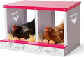 2 Hole Chicken Nesting Box for Laying Hens - Automatic Rollout Egg Collection, Heavy Duty Metal Nesting Boxes with Swing Perch for Chicken Coops, Secure & Easy Clean Poultry Nest Box