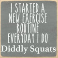 Farmisms 4x4 Inspirational Wooden Rustic Country Signs for Country Farm Living –I Started a New Exercise Routine. Everyday I do Diddly Squats