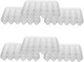 6pcs Clear Plastic Egg Cartons Capacity Bulk Storage Organizer Box with Lid Stackable Reusable Egg Holder for Refrigerator Farm Market Business Use