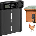 Automatic Chicken Coop Door - Aluminum Auto Chicken Coop Opener with Anti-Pinch Sensor, Battery Powered Chicken Door with Smart Timer & LCD Display, Waterproof