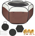 Chicken Brooder Box for Chick Starter Kit - 2026 Upgrade Double Door Chicks Brooder Pen/Chickens Playpen/Chick Tent Baby Chickens Supplies Up to 15 Baby Chicks,Duck,Quail
