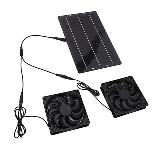 10W Solar Powered Exhaust Fan, Weatherproof Solar Ventilation Fan with Automatic Charging for Chicken Coops Greenhouses Sheds Dog Houses