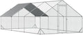 Large Metal Chicken Coop with Waterproof Cover, Walk-in Design Galvanized Steel Run for Chickens, Rabbits, Ducks, Outdoor Use