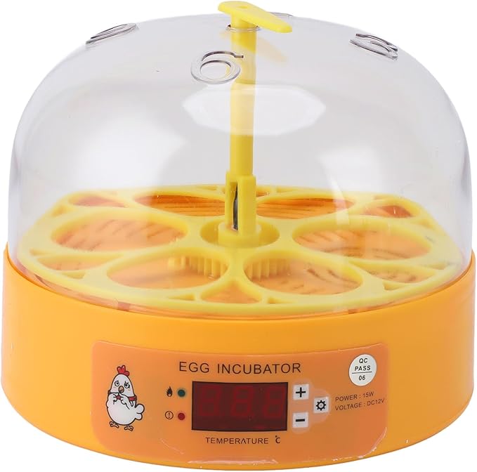 6 Egg Incubator, Automatic Temperature and Humidity Control Manual Egg Turning Poultry Incubator, Incubators for, Hatching Chicken Duck Quail Parrot (US Plug), Depisutamuf4x3e2gd-11