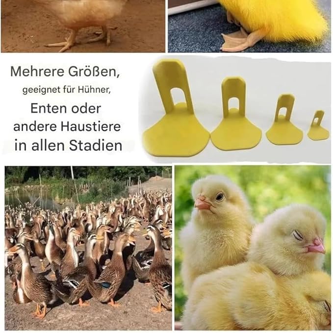 Veterinary Poultry Leg Splint Set with Bandage Wrap, Yellow Plastic Support Braces for Chicken and Duck Injuries, 6-Piece Recovery Walking Aid Kit with 4 Splints, 2 Elastic Rolls