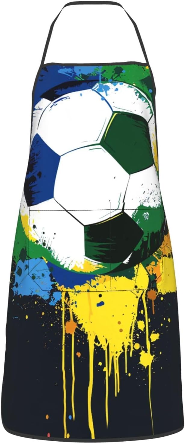 Cute Colorful Dog Paw Printed Unisex Bib Aprons BBQ Cooking Kitchen Aprons for Women Men Chef