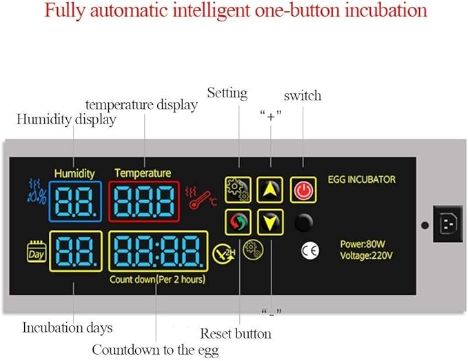 Egg Incubator Automatic Turning 96 Digital Poultry Hatcher Chickens with Temperature Control for Ndustrial Or Personal Purposes