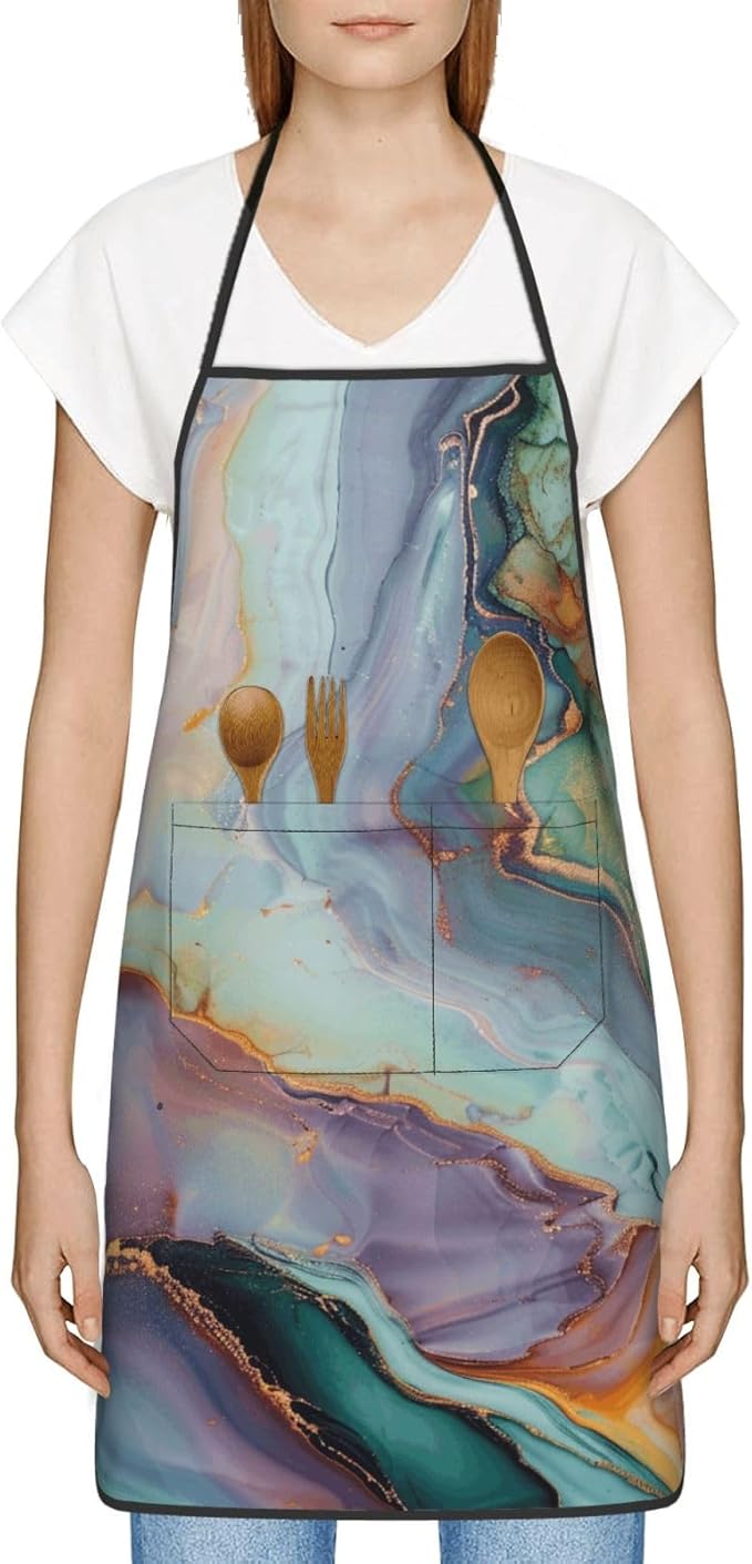 Cute Colorful Dog Paw Printed Unisex Bib Aprons BBQ Cooking Kitchen Aprons for Women Men Chef