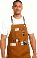 Unisex Canvas Apron - Water-Resistant, Breathable with Large Pockets for Gardening, Grilling, Lawn Care, Kitchen & Cleaning