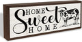 Rustic Home Sign, Sweet Home Decor, Framed Wall Plaque, Farmhouse Decors for Front Door Porch Living Room, Housewarming Decor, Rustic Framed Wooden Sign 9.5x3.1x1 inches