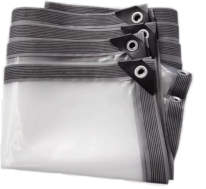 3x6 FT Heavy Duty Clear Waterproof Tarp, Transparent Vinyl Tarpaulin with Reinforced Grommets for Outdoor Garden Greenhouse, Patio, Porch, Chicken Coop, Camping Cover