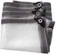 9x9 FT Heavy Duty Clear Waterproof Tarp, Transparent Vinyl Tarpaulin with Reinforced Grommets for Outdoor Garden Greenhouse, Patio, Porch, Chicken Coop, Camping Cover