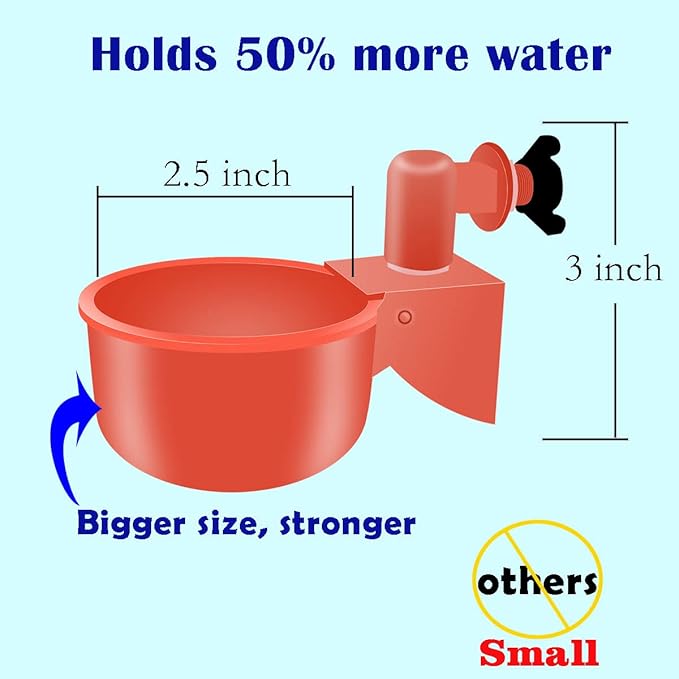 Complete Set Automatic Chicken Waterer Cups,with PVC Pipelines,Chicken Water Cups,PVC Tee Fittings,Float Valve,DIY Chicken Watering System, Poultry Feeding Water,Poultry Watering System,Chicken Waters