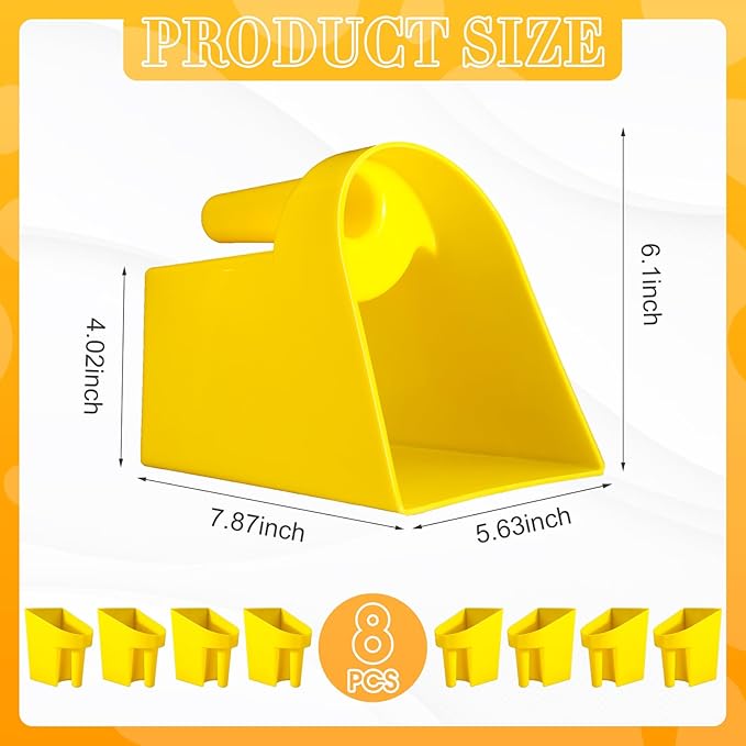 8 Pcs Feed Scoop 2 Qt Plastic Enclosed Heavy Duty Stackable Feed Scoop for Horse Chicken Livestock Animal Ranchers Homesteaders Farmers