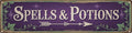 Spells and Potions Metal Sign 4x16in Whimsical Plaque for Witchy Room Wall Decor