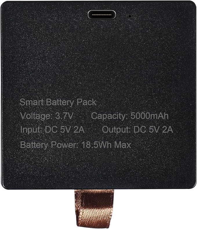 Solar Coop Door Backup Battery 5000mAh Extreme Temp Proof (-26℃~60℃) | Type-C Rechargeable | 5V Emergency Power for Chicken Coop Automatic Doors