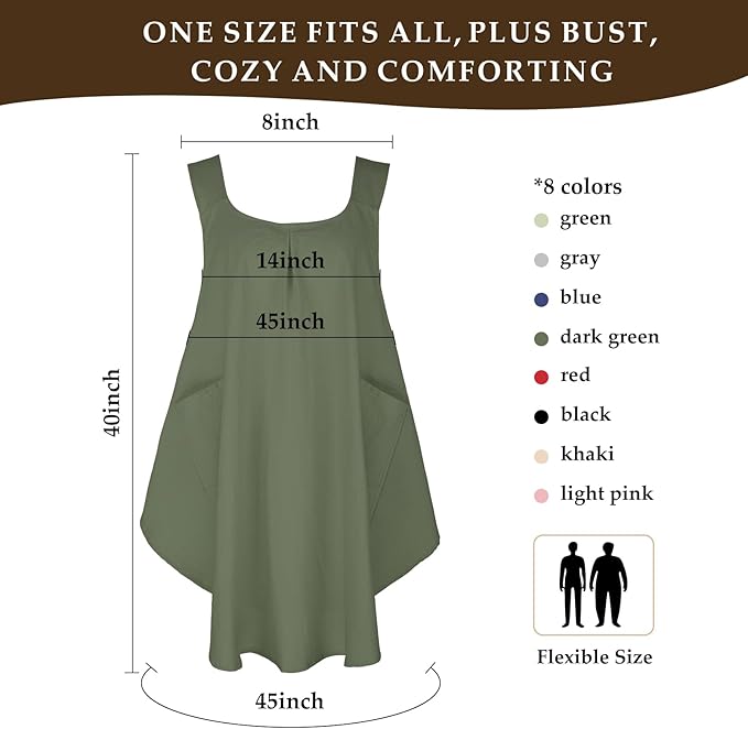 Apron for Women with Pocket Cotton Linen, Japanese Cross Back Apron for Gardening Painting